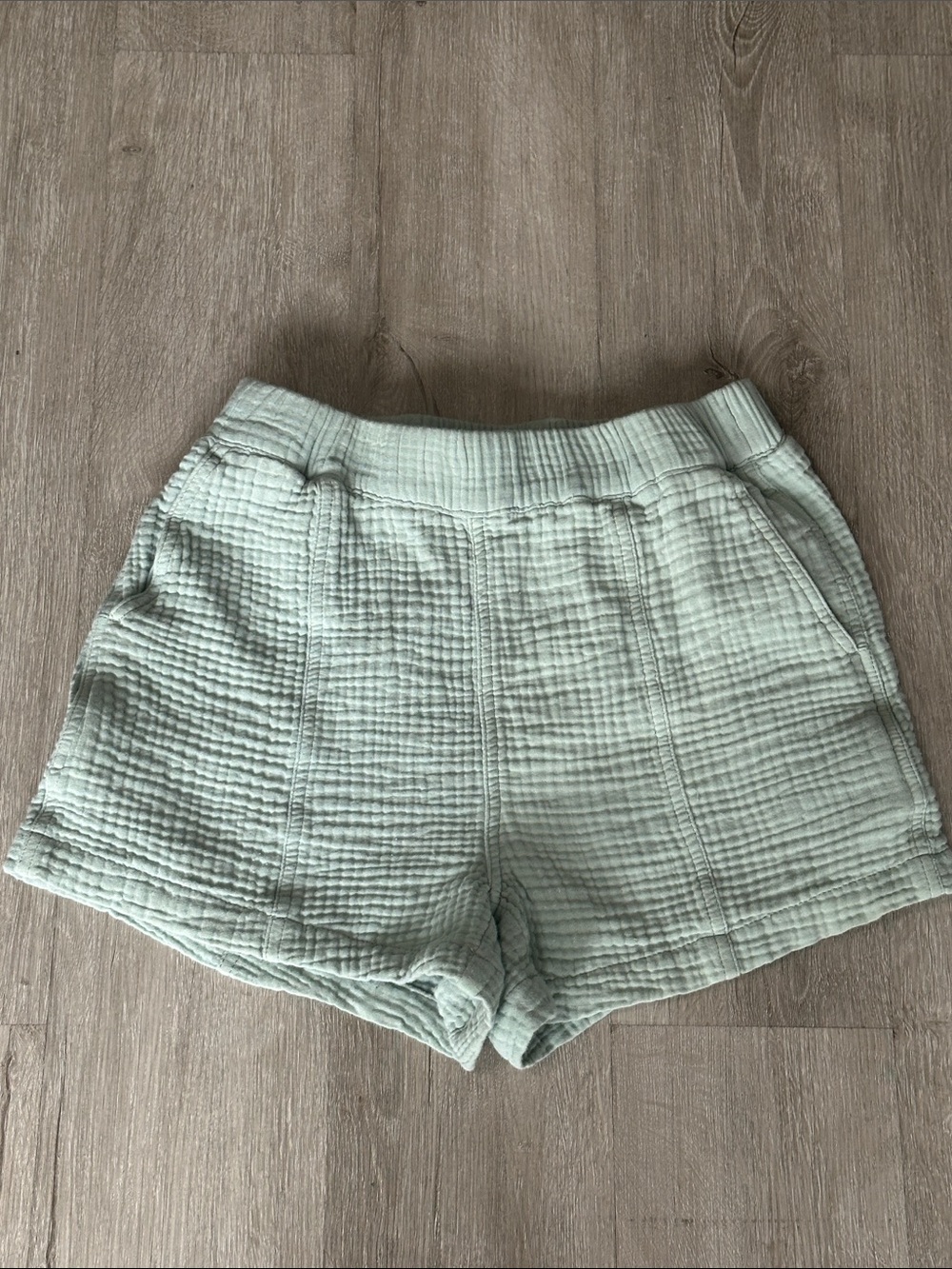 Madewell Lightspun Easy Pull-On Soft Gauze Short 100% Cotton Light Green Size XS